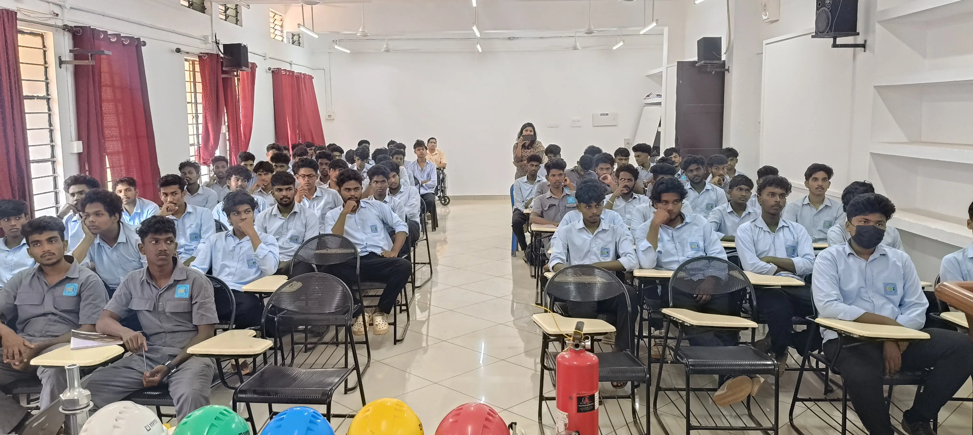 Students in water safety training